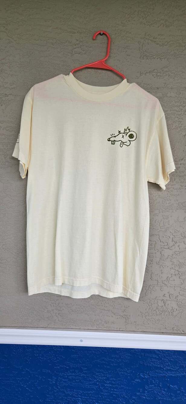American Apparel Theo Von Gang Gang T-Shirt Size M Off White Heavyweight